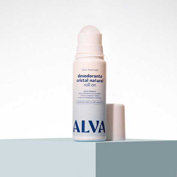 Kit Desodorante e Refil Roll On Cristal Natural Sem Perfume - Alva