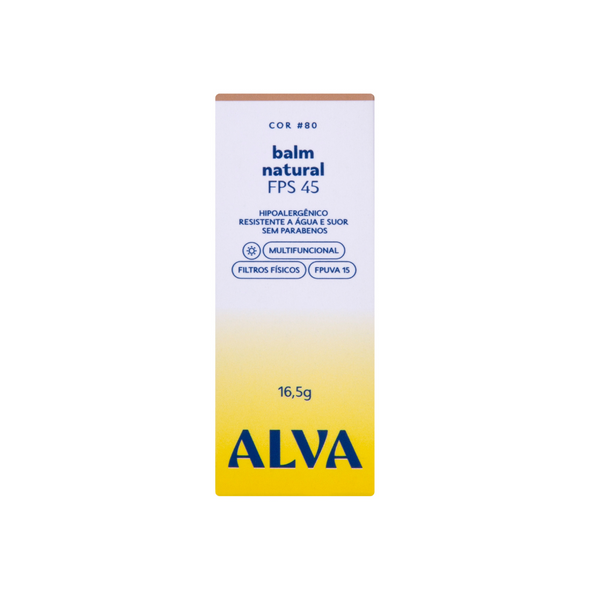 Balm Natural Multifuncional FPS 45 com Cor 80 - Alva