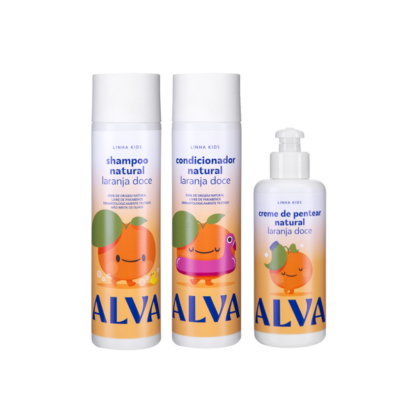 Kit Capilar Natural Infantil Laranja Doce e Baunilha Linha Kids - Alva