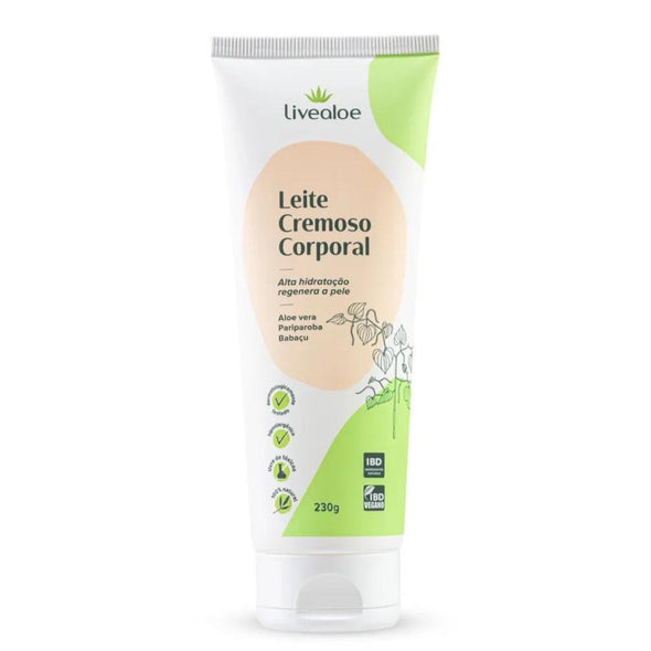 Leite Cremoso Corporal Natural Aloe Vera e Babaçu - Livealoe