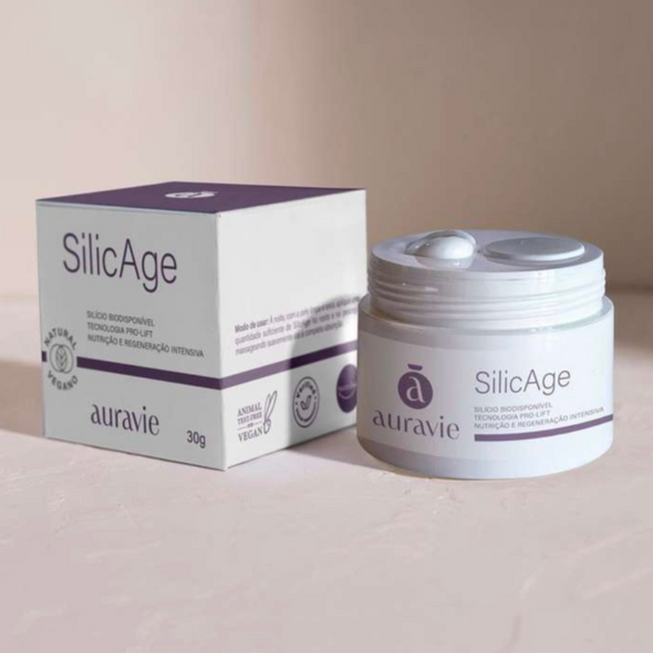 Creme Facial Noturno com Silício e Peptídeos Silic Age - Auravie