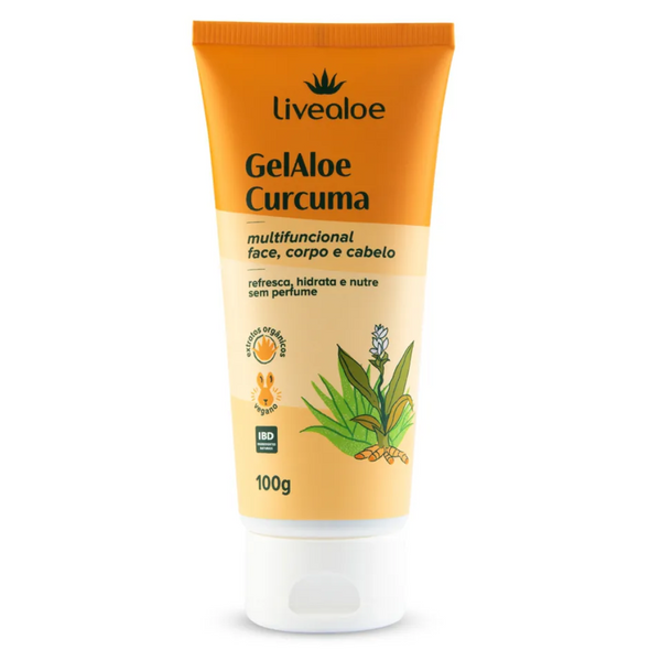 Gel Aloe Cúrcuma Multifuncional (Rosto, Corpo e Cabelo) - Livealoe