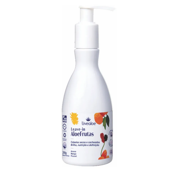 Kit Cabelos Secos ou Cacheados Shampoo, Condicionador e Leave-in Aloe Frutas - Livealoe