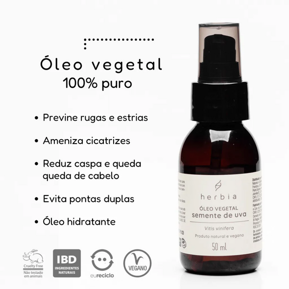 Óleo Vegetal de Semente de Uva - Herbia