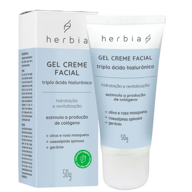 Gel Creme Facial Triplo Ácido Hialurônico - Herbia