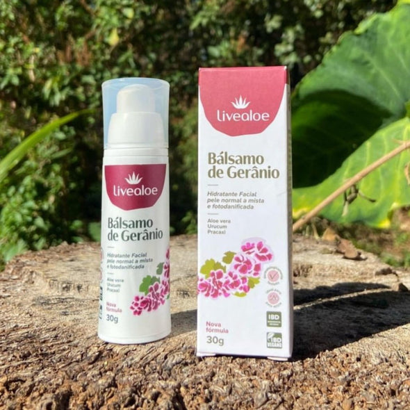 Bálsamo Hidratante Facial Natural de Gerânio - Livealoe