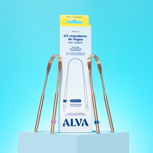 Kit 2 Raspadores de Língua em Cobre com Identificadores - Alva