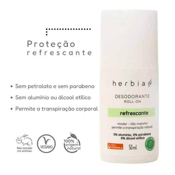 Desodorante Natural Refrescante Roll-On - Herbia