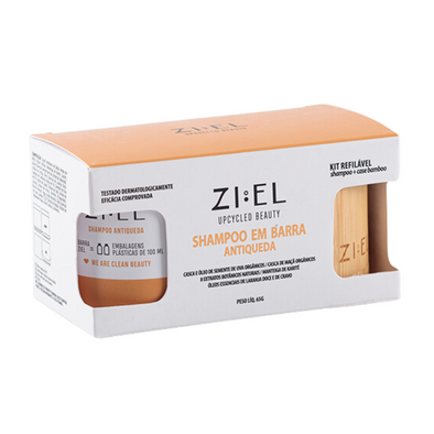 Kit Shampoo em barra Antiqueda com Case de Bambu - Ziel