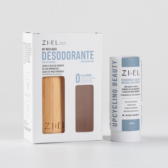 Kit Desodorante Sólido Natural Sem Cheiro com Case de Bambu - Ziel