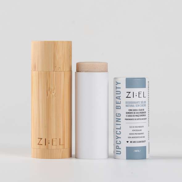 Kit Desodorante Sólido Natural Sem Cheiro com Case de Bambu - Ziel