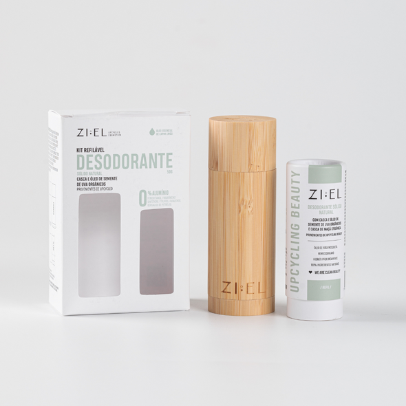 Kit Desodorante Sólido Natural Capim Limão com Case de Bambu - Ziel