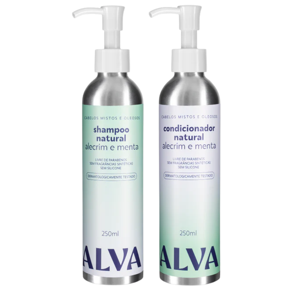 Kit Shampoo e Condicionador Alecrim e Menta (Cabelos Mistos a Oleosos) - Alva