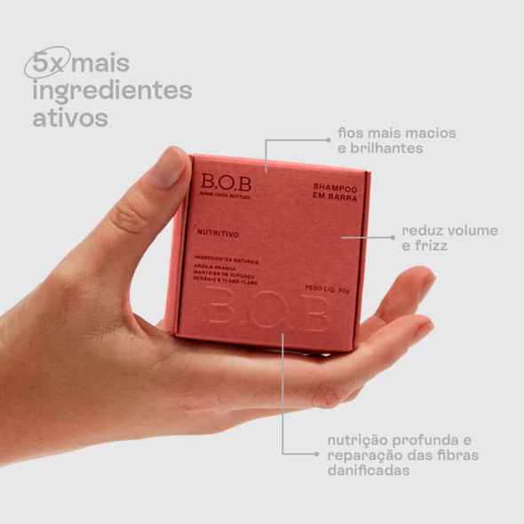 Shampoo Natural em Barra Nutritivo - B.O.B