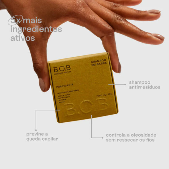 Shampoo Natural em Barra Purificante - B.O.B