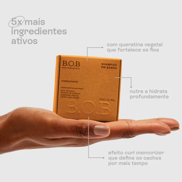 Shampoo Natural em Barra Hidratante - B.O.B