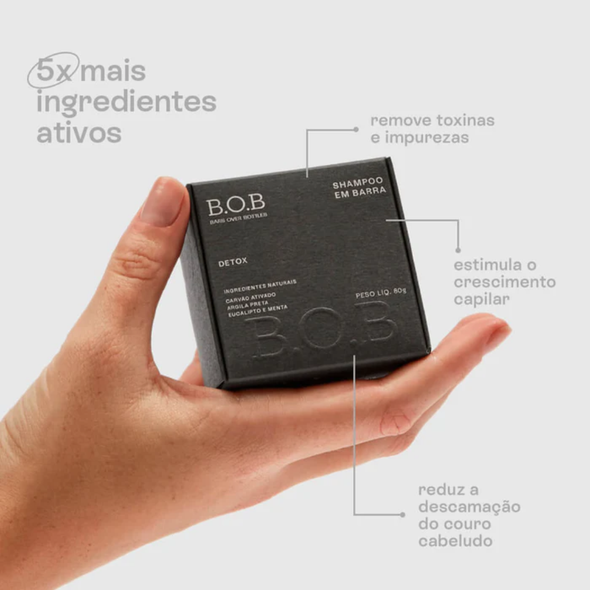 Shampoo Natural em Barra Detox - B.O.B