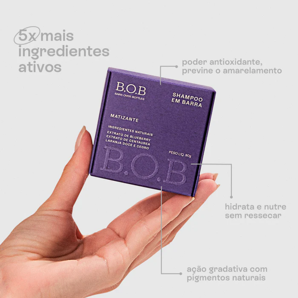 Shampoo Natural em Barra Matizante - B.O.B
