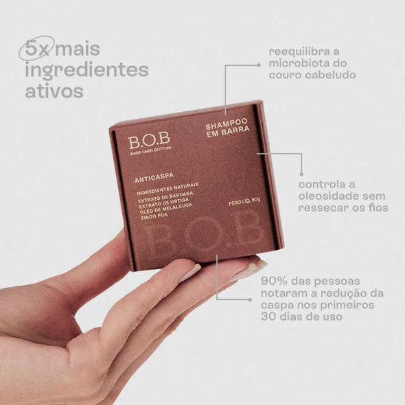 Shampoo Natural em Barra Anticaspa - B.O.B