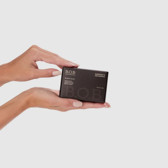Sabonete Corporal em Barra Black Clay (Argila Preta) - B.O.B