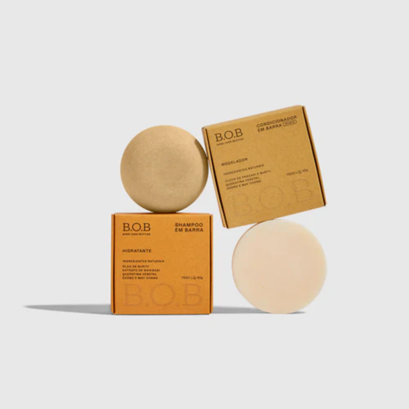 Kit Shampoo Hidratante e Condicionador Modelador (Crespos e Cacheados) - B.O.B