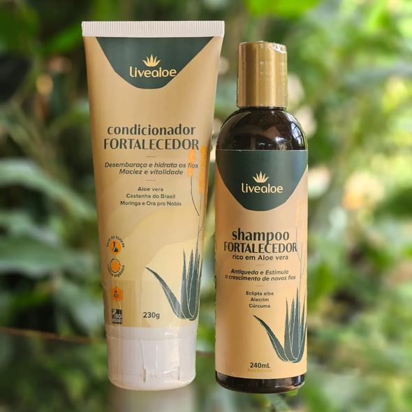 Kit Fortalecedor com Shampoo e Condicionador - Livealoe