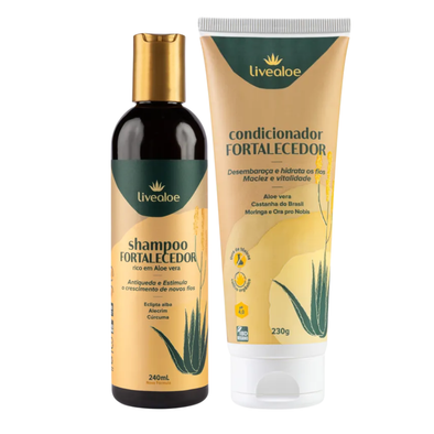 Kit Fortalecedor com Shampoo e Condicionador - Livealoe