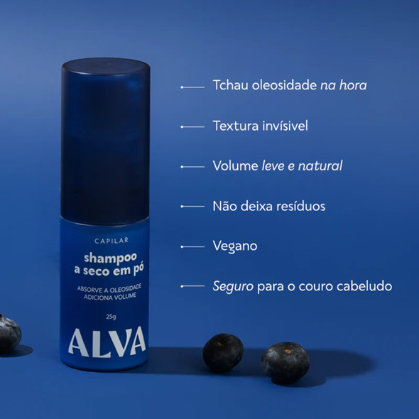 Shampoo a Seco em Pó Natural - Alva