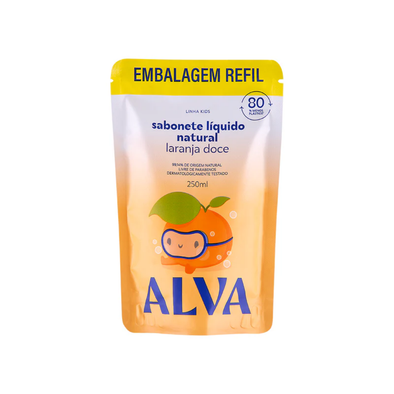 Refil Sabonete Líquido Natural Infantil Laranja Doce e Baunilha - Alva
