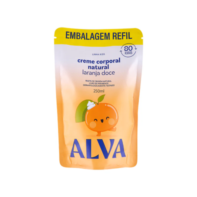 Refil Creme Corporal Natural Infantil Laranja Doce e Baunilha - Alva