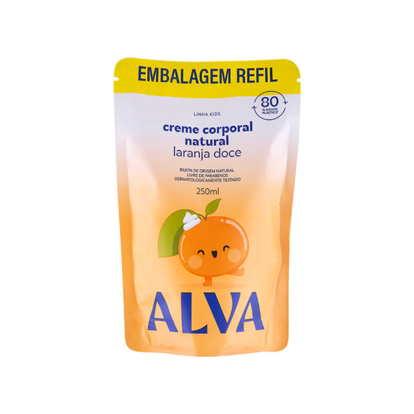 Refil Creme Corporal Natural Infantil Laranja Doce e Baunilha - Alva