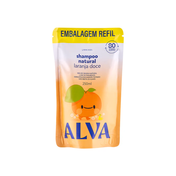 Refil Shampoo Natural Infantil Laranja Doce e Baunilha - Alva