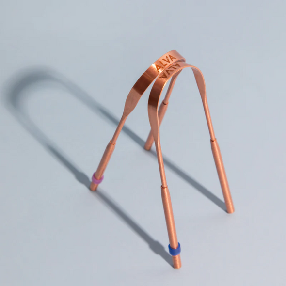 Kit 2 Raspadores de Língua em Cobre com Identificadores - Alva