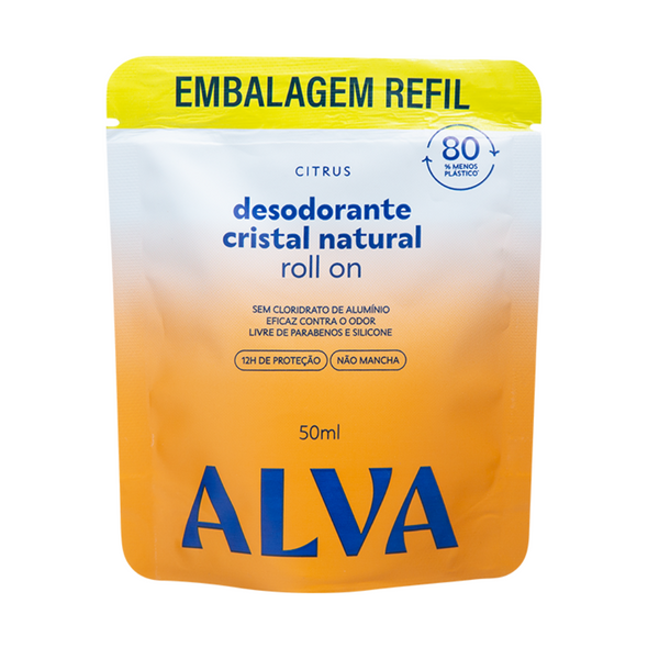 Refil Desodorante Roll On Cristal Natural Citrus - Alva