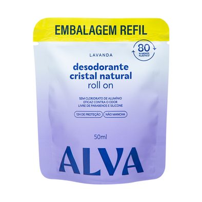 Refil Desodorante Roll On Cristal Natural Lavanda - Alva