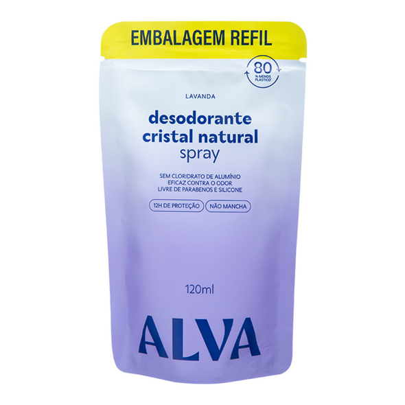 Refil Desodorante Spray Cristal Natural Lavanda - Alva