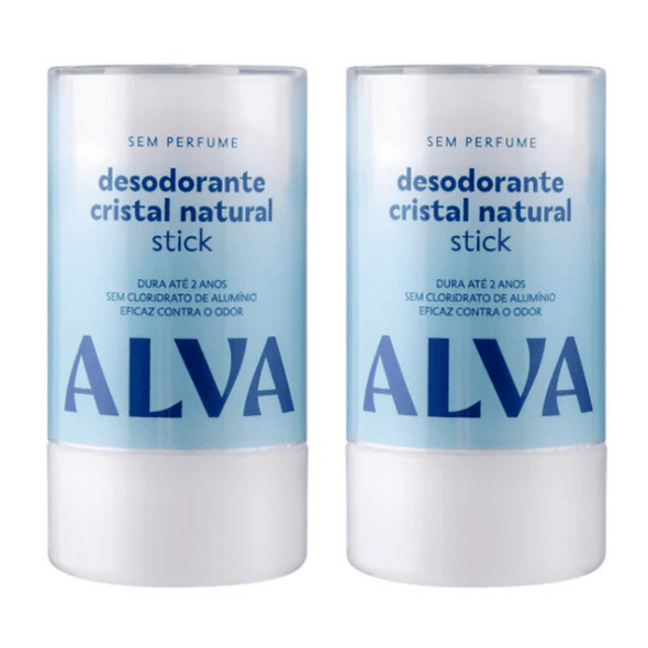Kit 2 Desodorantes Cristal Natural Stick 120g - Alva