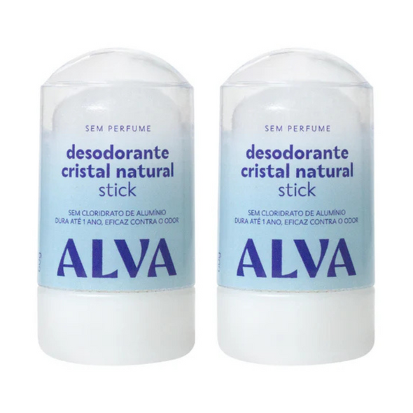 Kit 2 Desodorantes Cristal Natural Stick 60g - Alva