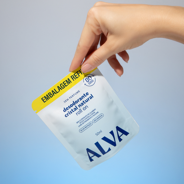 Refil Desodorante Roll On Cristal Natural Sem Perfume - Alva