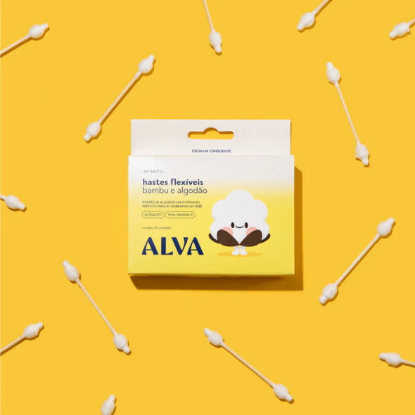 Hastes Flexíveis de Bambu e Algodão Infantil - Alva