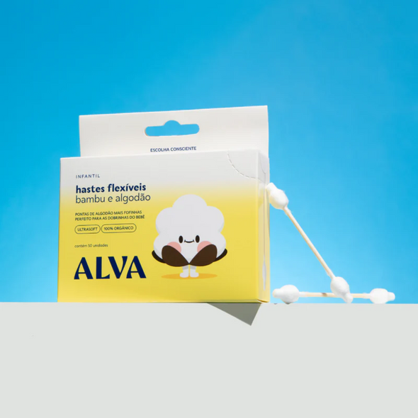 Hastes Flexíveis de Bambu e Algodão Infantil - Alva