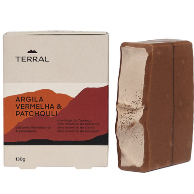 Sabonete Natural Argila Vermelha e Patchouli (Revitalizante e Estimulante) - Terral Natural