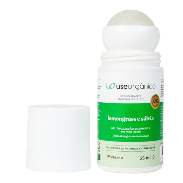 Desodorante Natural Lemongrass (Capim Limão) e Sálvia Roll-On - Use Orgânico
